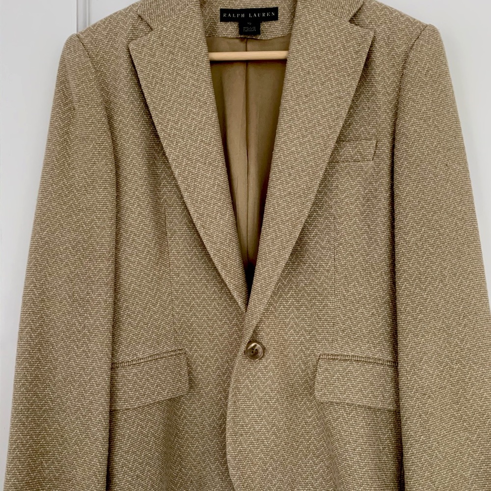 Cream and gold Ralph Lauren size 10 linen and silk blazer